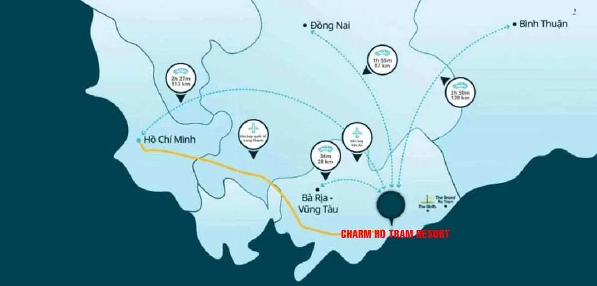 CHARM RESORT HỒ TRÀM 5 Vị trí Dự án Charm Hồ Tràm Resort & Spa