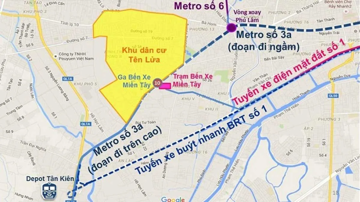 VICTORIA GARDEN BÌNH CHÁNH 4 Tuyến Metro số 3A (Bến Thành - Tân Kiên)