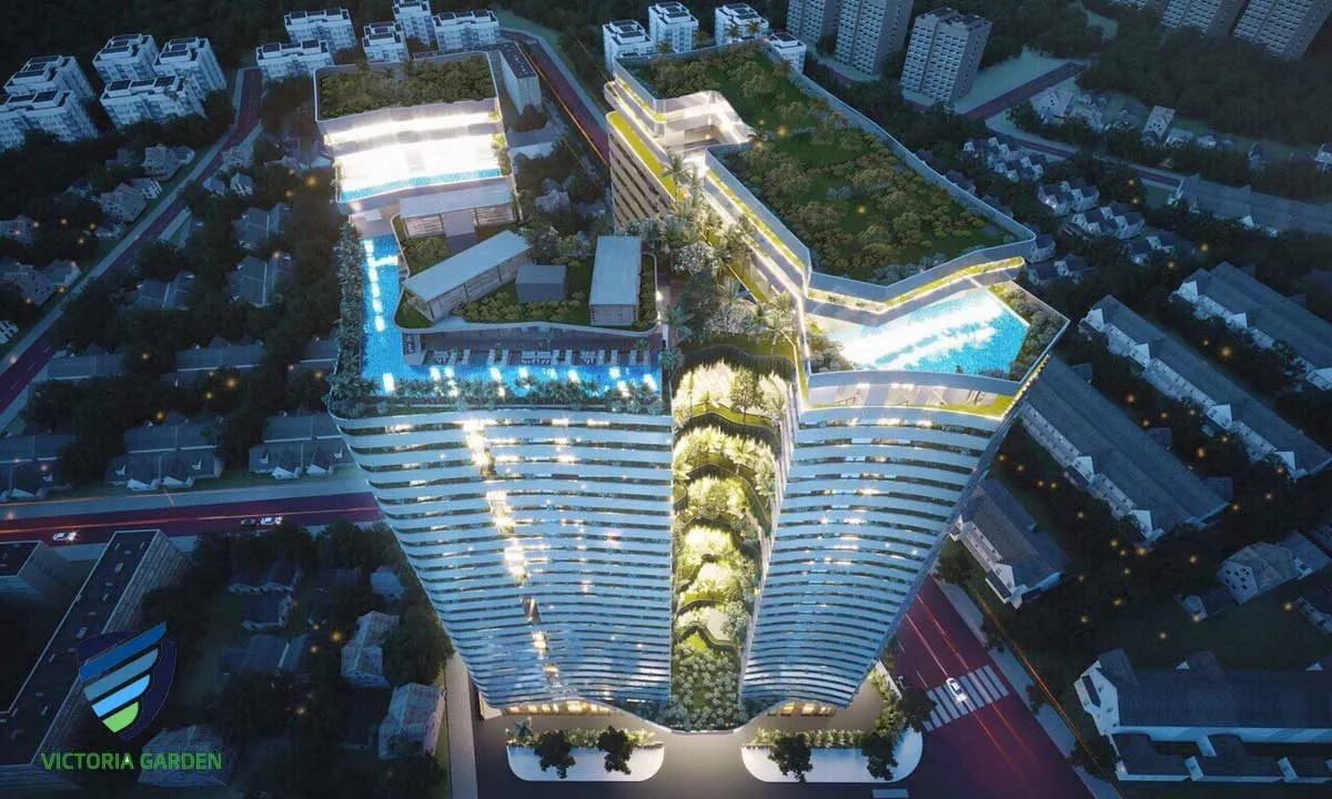 VICTORIA GARDEN BÌNH CHÁNH 5 Phối cảnh về đêm Dự án Căn hộ Victoria Garden Bình Tân