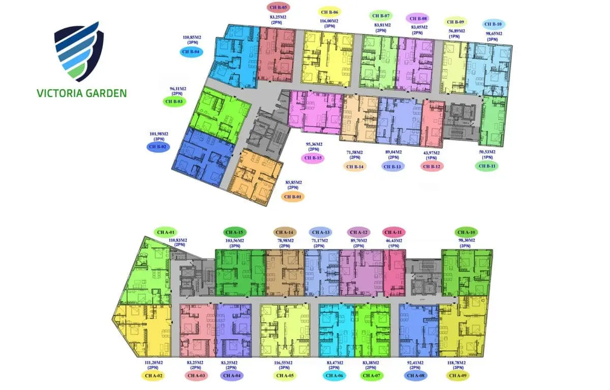 VICTORIA GARDEN BÌNH CHÁNH 13 Mặt bằng Tầng điển hình Dự án Căn hộ Victoria Garden