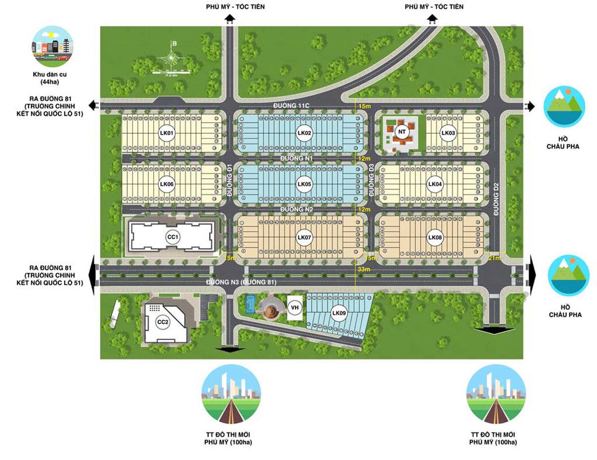 Mặt bằng phân lô Dự án Eco Town Phú Mỹ