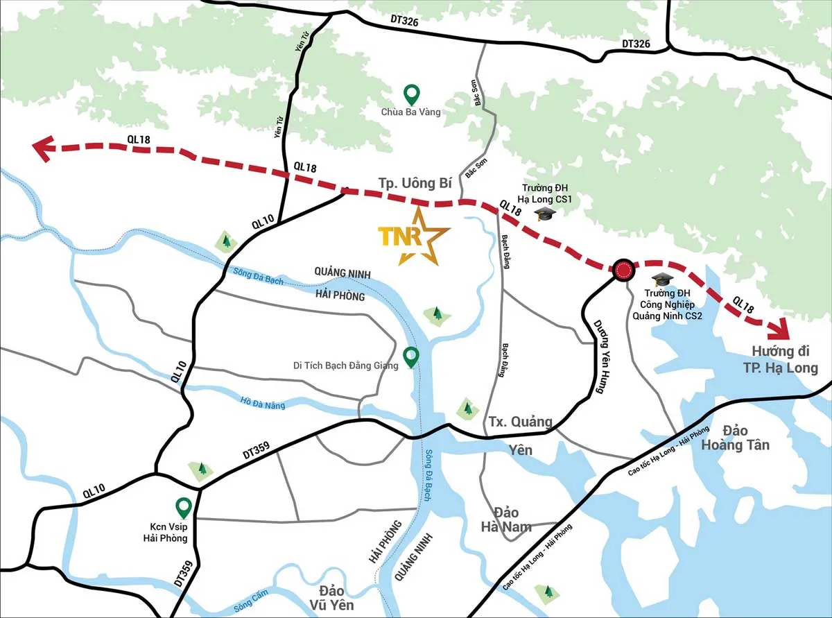 TNR Grand Palace River Park 3 Vị trí Dự án TNR Grand Palace River Park Uông Bí