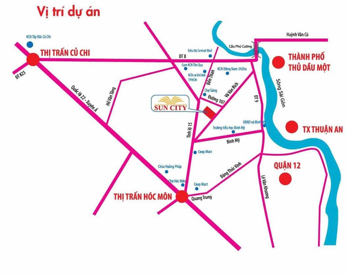 Vị trí Dự án Sun City Củ Chi