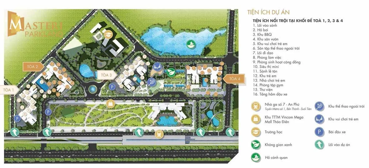 MASTERI PARKLAND 4 Tiện ích Dự án Căn hộ Masteri Parkland An Phú Quận 2