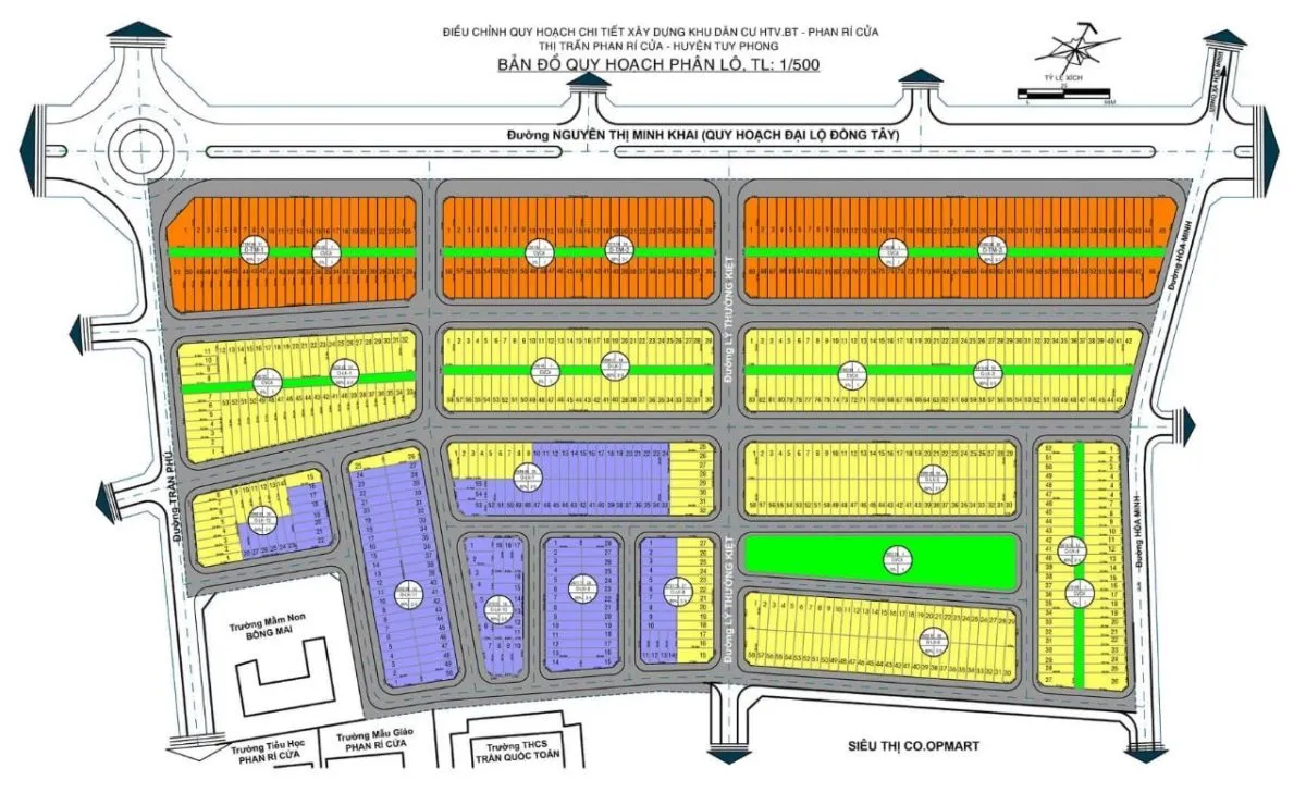 KHU DÂN CƯ HTV.BT PHAN RÍ CỬA 4 Mặt bằng phân lô Dự án Khu dân cư HTV.BT Phan Rí Cửa