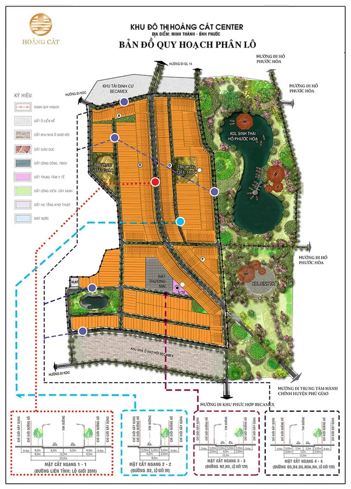 HOÀNG CÁT CENTER BÌNH PHƯỚC 5 Mặt bằng Khu đô thị Hoàng Cát Center Bình Phước