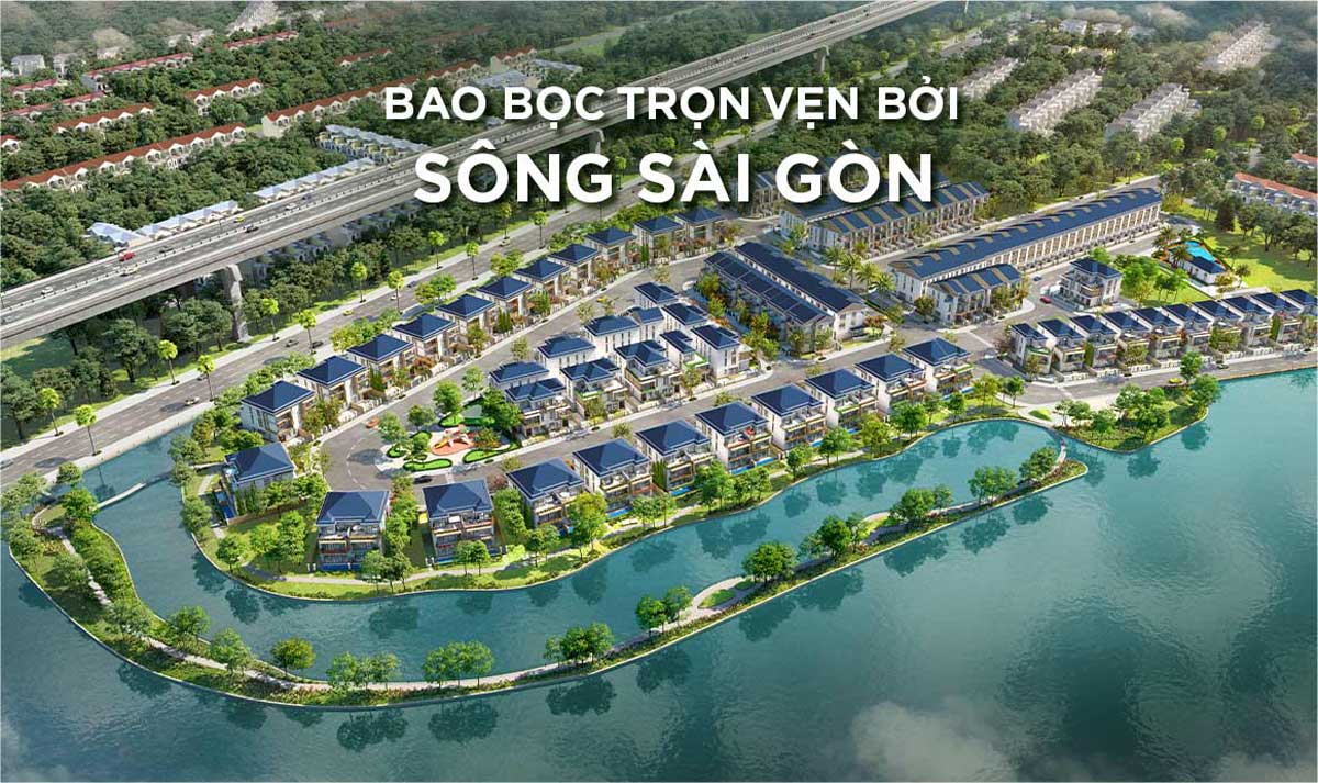 Dự án Nhà phố Biệt thự Căn hộ Palm Marina Quận 9 được bao bọc trọn vẹn bởi Sông Sài Gòn