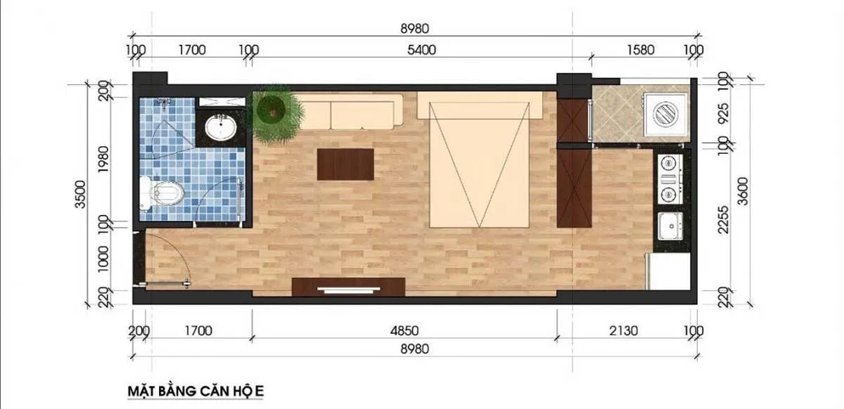 UNICO THĂNG LONG BÌNH DƯƠNG 10 Thiết kế Căn hộ Studio Unico Thăng Long