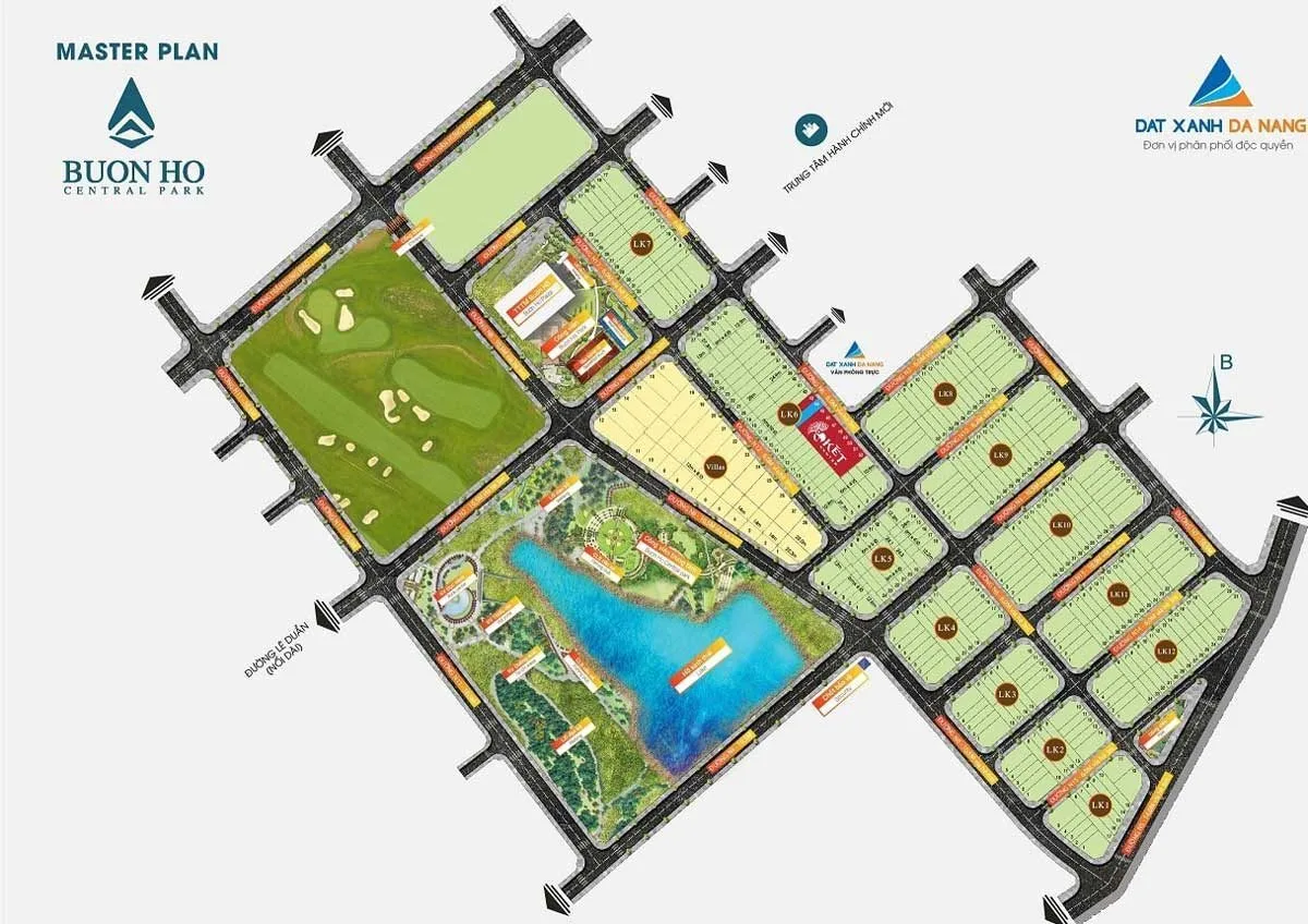 BUÔN HỒ CENTRAL PARK 6 Sơ đồ phân lô Dự án Buôn Hồ Central Park Đắk Lắk
