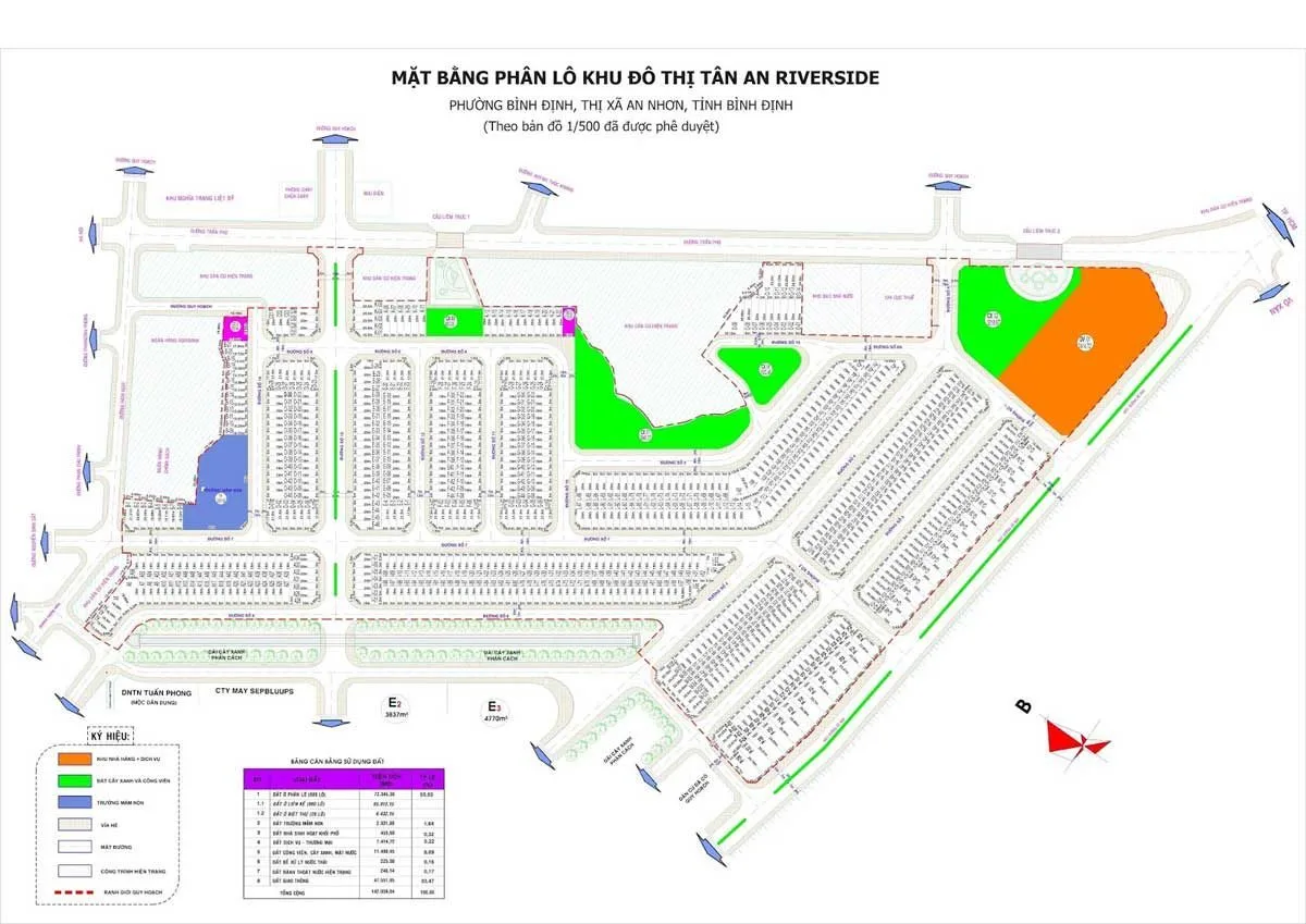 TÂN AN RIVERSIDE BÌNH ĐỊNH 5 Mặt bằng phân lô Dự án Khu đô thị Tân An Riverside An Nhơn Bình Định