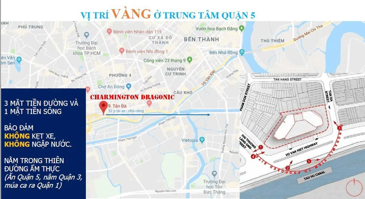 CHARMINGTON DRAGONIC QUẬN 5 3 Vị trí Dự án Căn hộ Charmington Dragonic Quận 5