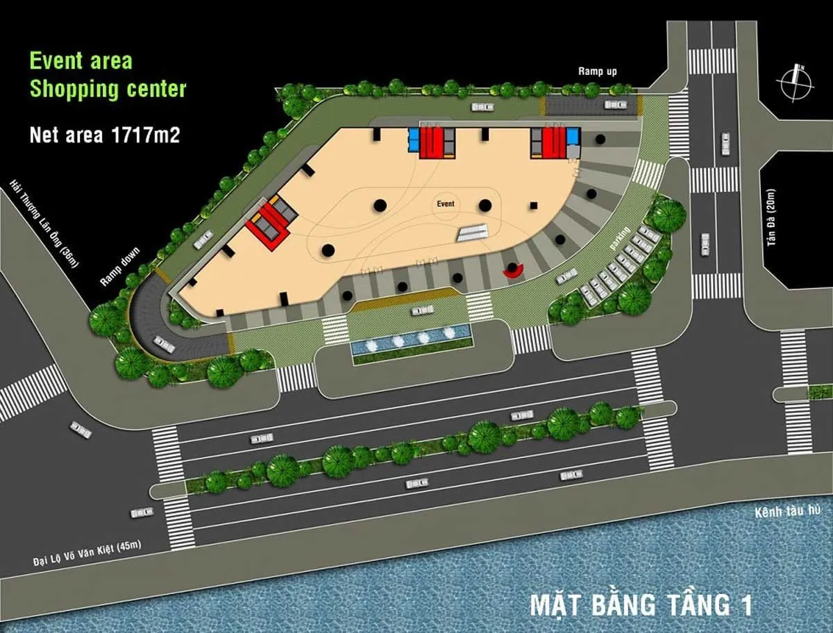 CHARMINGTON DRAGONIC QUẬN 5 10 Mặt bằng tầng 1 Dự án Căn hộ Charmington Dragonic Quận 5