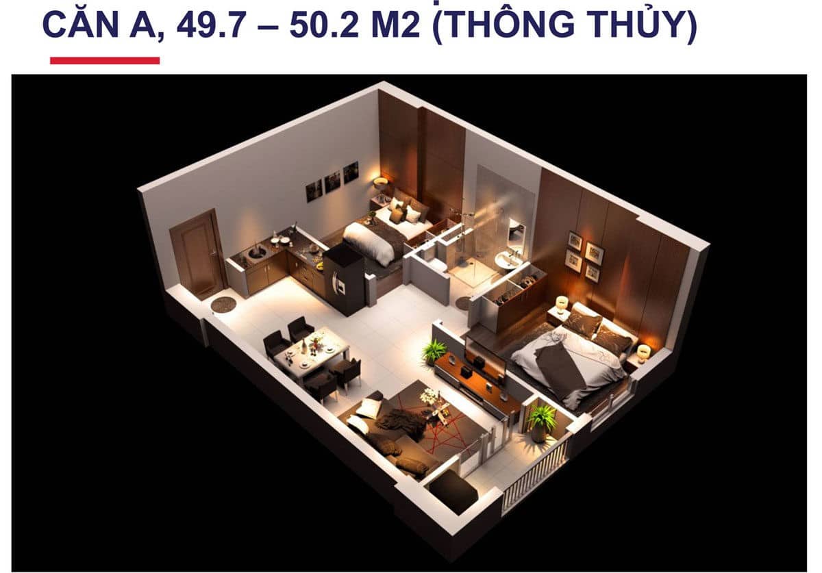 Mặt bằng Căn A Dự án Căn hộ Raemian Đông Thuận Quận 12