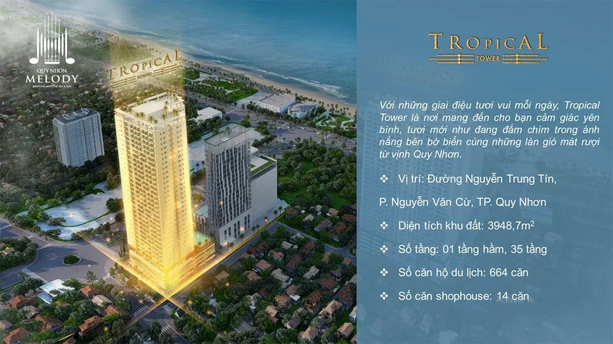 QUY NHƠN MELODY 10 Thông tin tòa tháp Tropical Tower