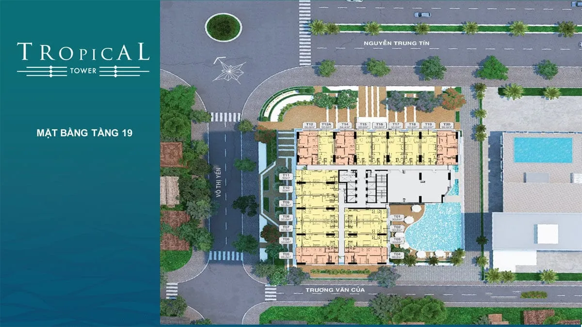 QUY NHƠN MELODY 15 Mặt bằng tầng 19 tòa Tropical Tower