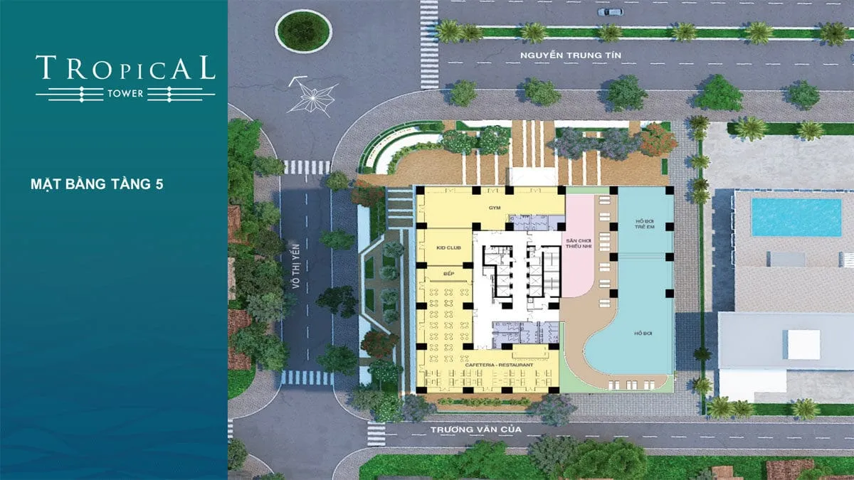 QUY NHƠN MELODY 13 Mặt bằng tầng 5 tòa Tropical Tower