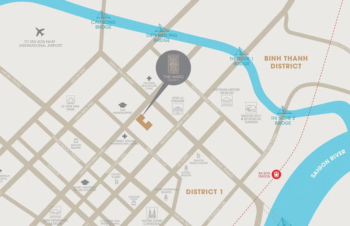 THE MARQ 2 Vị trí Dự án Căn hộ The Marq Nguyễn Đình Chiểu Quận 1