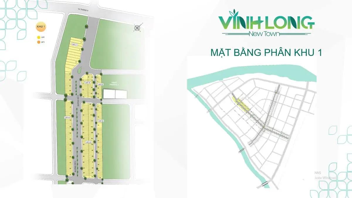 VĨNH LONG NEW TOWN 11 Mặt bằng Phân khu 1 Vinh Long New Town