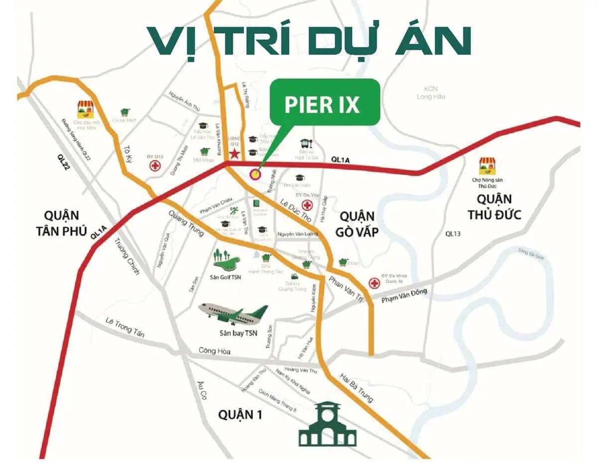 PIER IX THỚI AN QUẬN 12 2 Vị trí Dự án Biệt thự phố Pier IX Thới An Quận 12