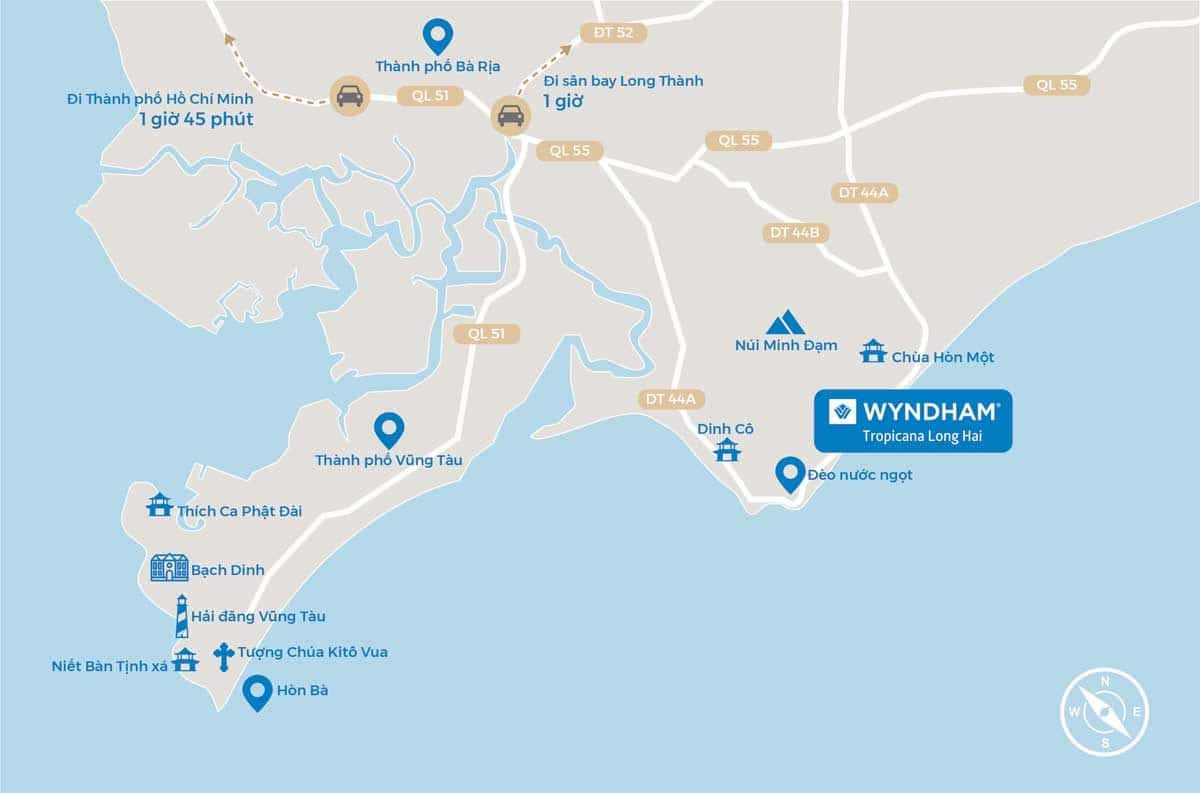 Vị trí Dự án Wyndham Tropicana Long Hải