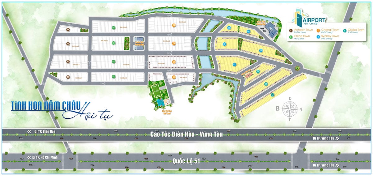 Mặt bằng Phân lô Dự án Airport New Center Long Thành