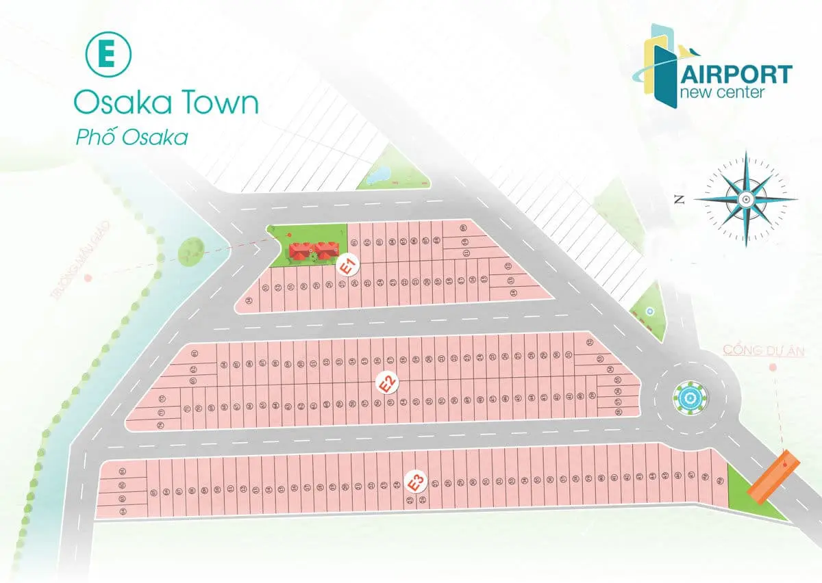 AIRPORT NEW CENTER ĐỒNG NAI 18 Mặt bằng Phân lô Phân khu Osaka Town Dự án Airport New Center Long Thành