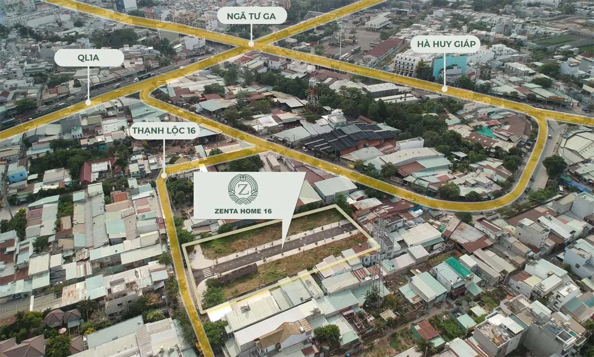 Zenta Home 16 4 Vị trí thực tế Dự án Nhà phố Zenta Home 16