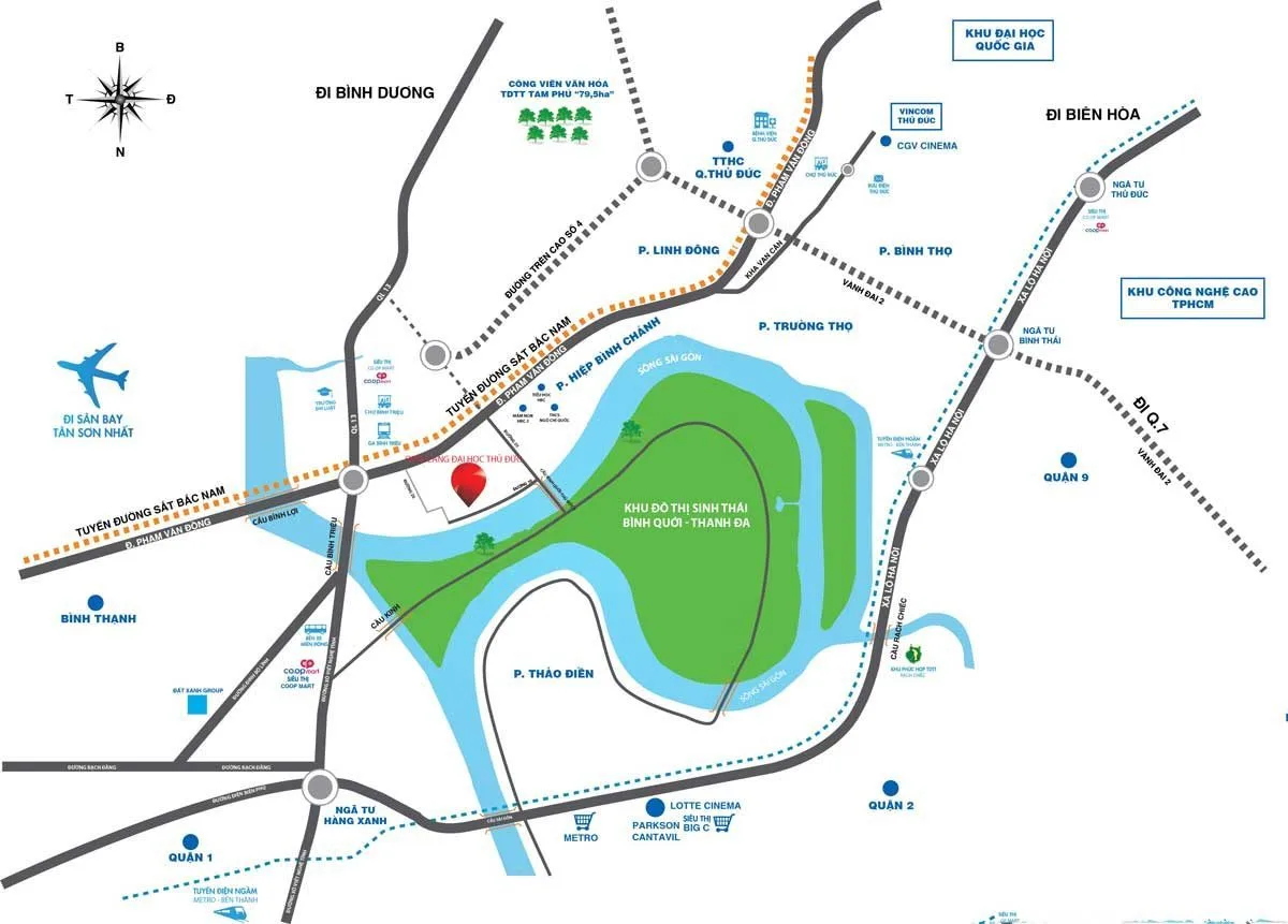 CĂN HỘ OPAL LÀNG ĐẠI HỌC THỦ ĐỨC 2 Vị trí Căn hộ Chung cư Opal Làng Đại Học Thủ Đức