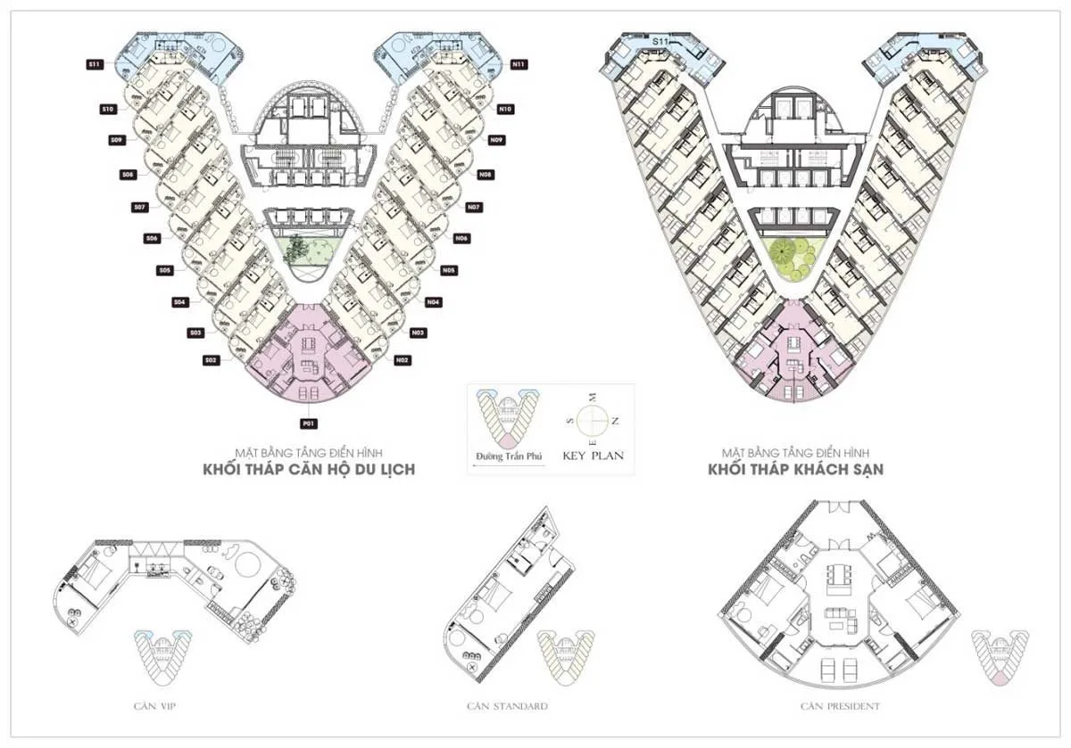 CONDOTEL TRẦN PHÚ NHA TRANG 8 Mặt bằng tầng Căn hộ Condotel Trần Phú Nha Trang