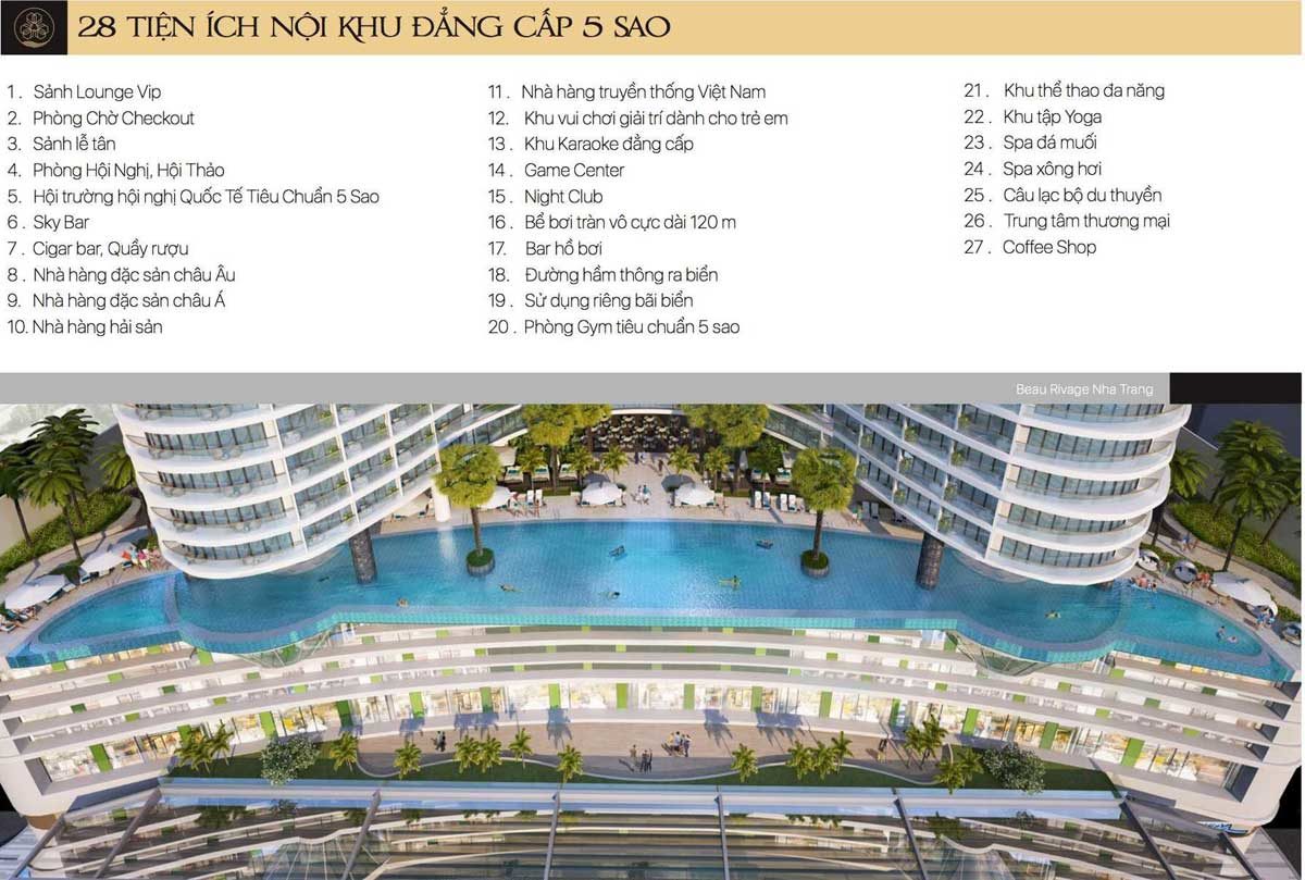 Tiện ích nội khu Dự án khu phức hợp Căn hộ Condotel Trần Phú Nha Trang