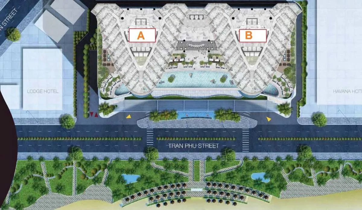 CONDOTEL TRẦN PHÚ NHA TRANG 7 Mặt bằng tổng thể Căn hộ Condotel Trần Phú Nha Trang