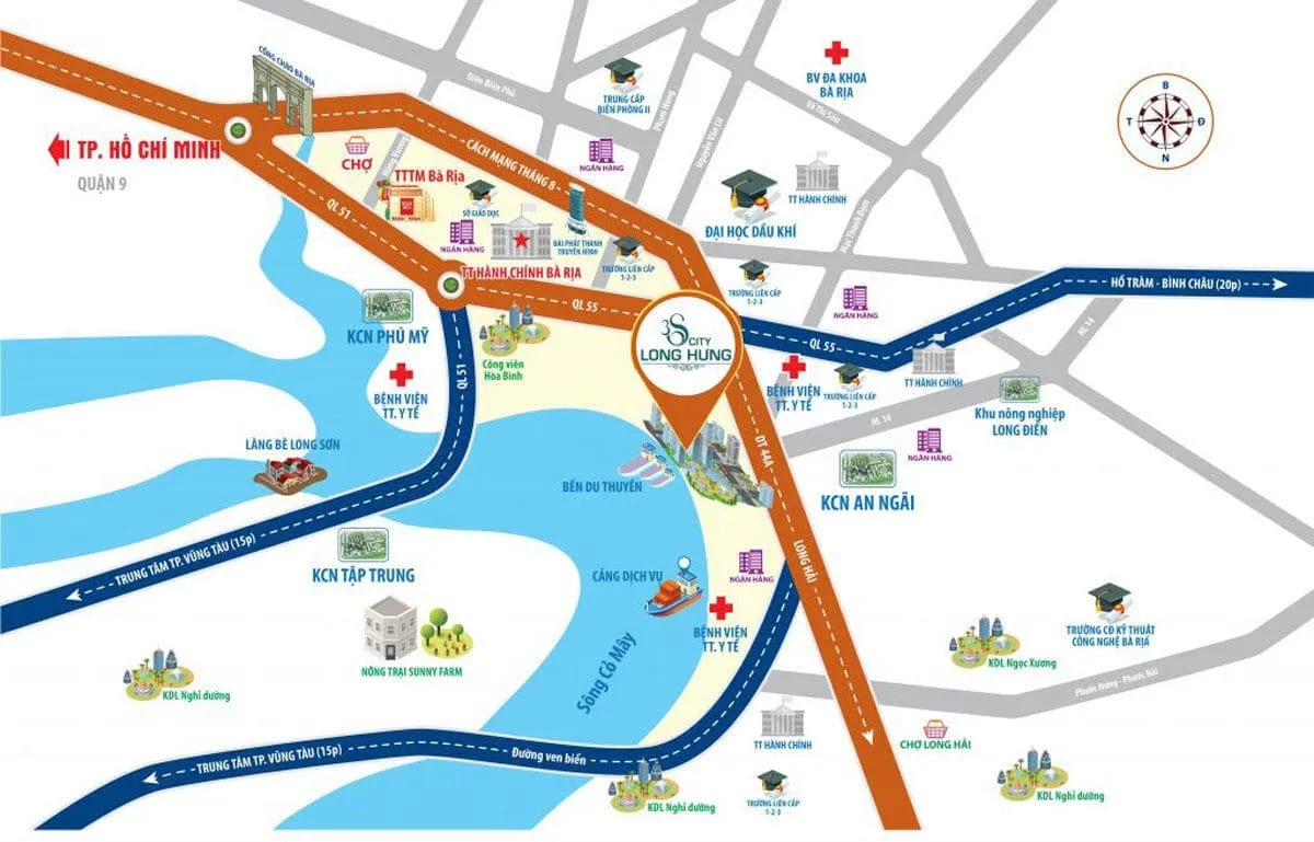 3S CITY LONG HƯNG 2 Vị trí đất nền Dự án Khu đô thị 3S City Long Hưng