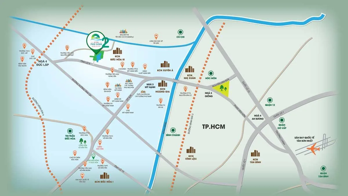 CÁT TƯỜNG PHÚ SINH LONG AN 2 Vị trí Dự án Khu đô thị Cát Tường Phú Sinh 2