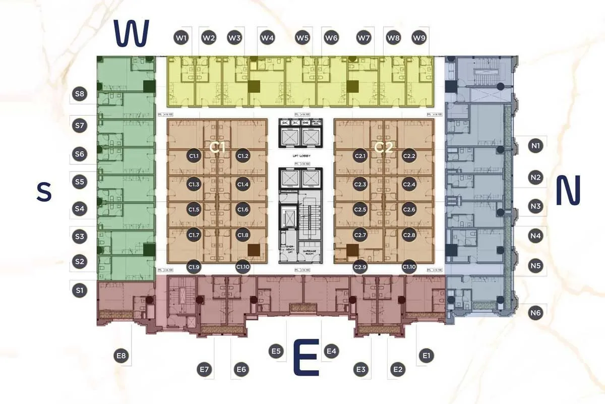 ECOTEL THE ALLEYS BÌNH TÂN 9 Mặt bằng tầng Dự án Căn hộ Ecotel The Alleys Lê Văn Quới Bình Tân