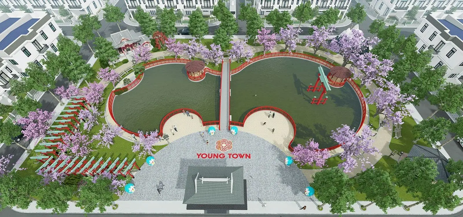 YOUNG TOWN LONG AN 6 Khu công viên trung tâm Asaka Park tại Young Town Tây Bắc Sài Gòn
