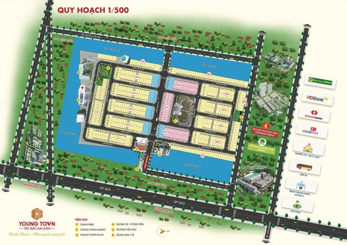 YOUNG TOWN LONG AN 12 Quy hoạch 1/500 Dự án đất nền Young Town