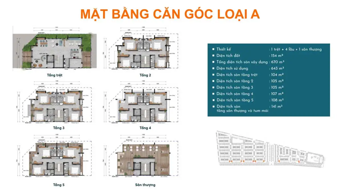 Broadway Mini Hotel Thanh Long Bay 7 Mặt bằng căn góc loại A Broadway Mini Hotel Thanh Long Bay