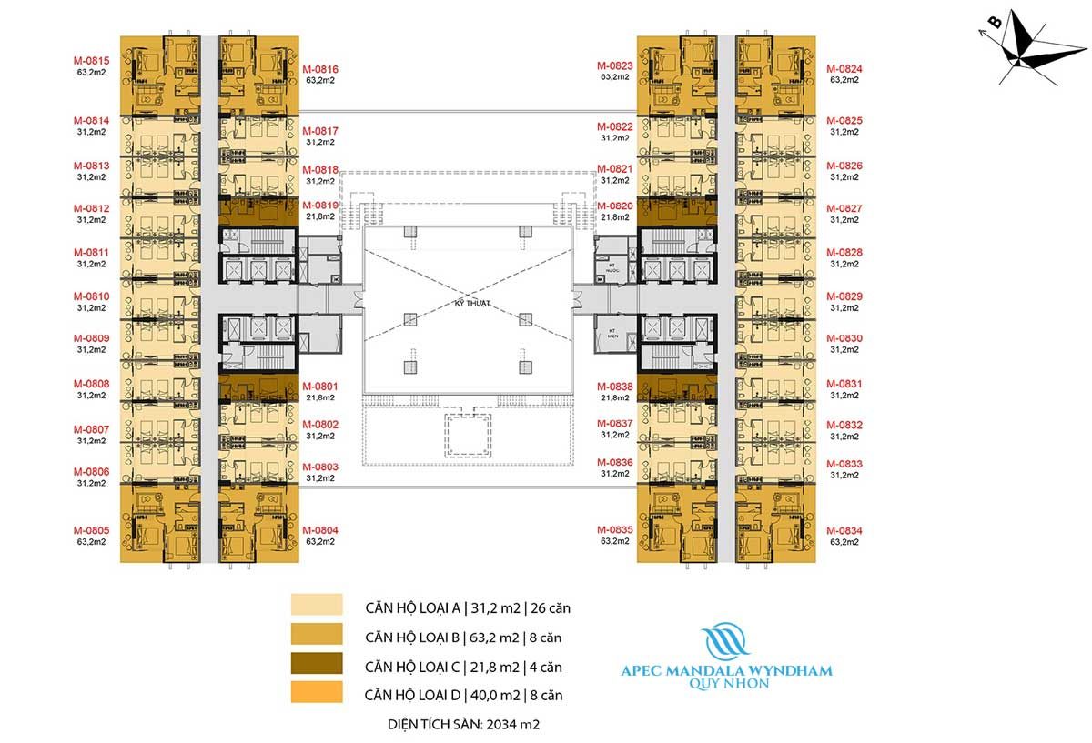 Mặt bằng Dự án Căn hộ Condotel Apec Mandala Wyndham Quy Nhơn