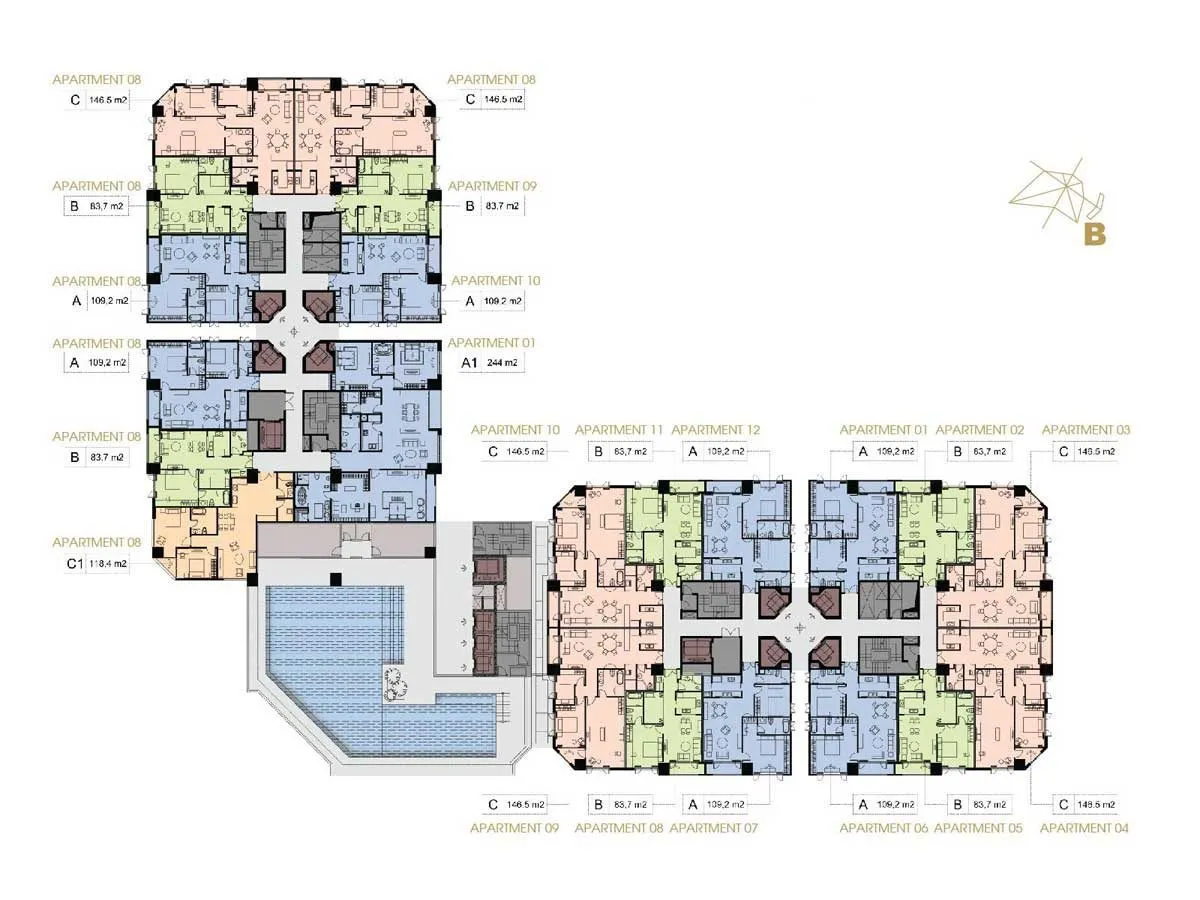 APEC MANDALA WYNDHAM PHAN RANG 7 Mặt bằng Dự án Condotel Apec Mandala Wyndham Phan Rang – Tháp Chàm Ninh Thuận