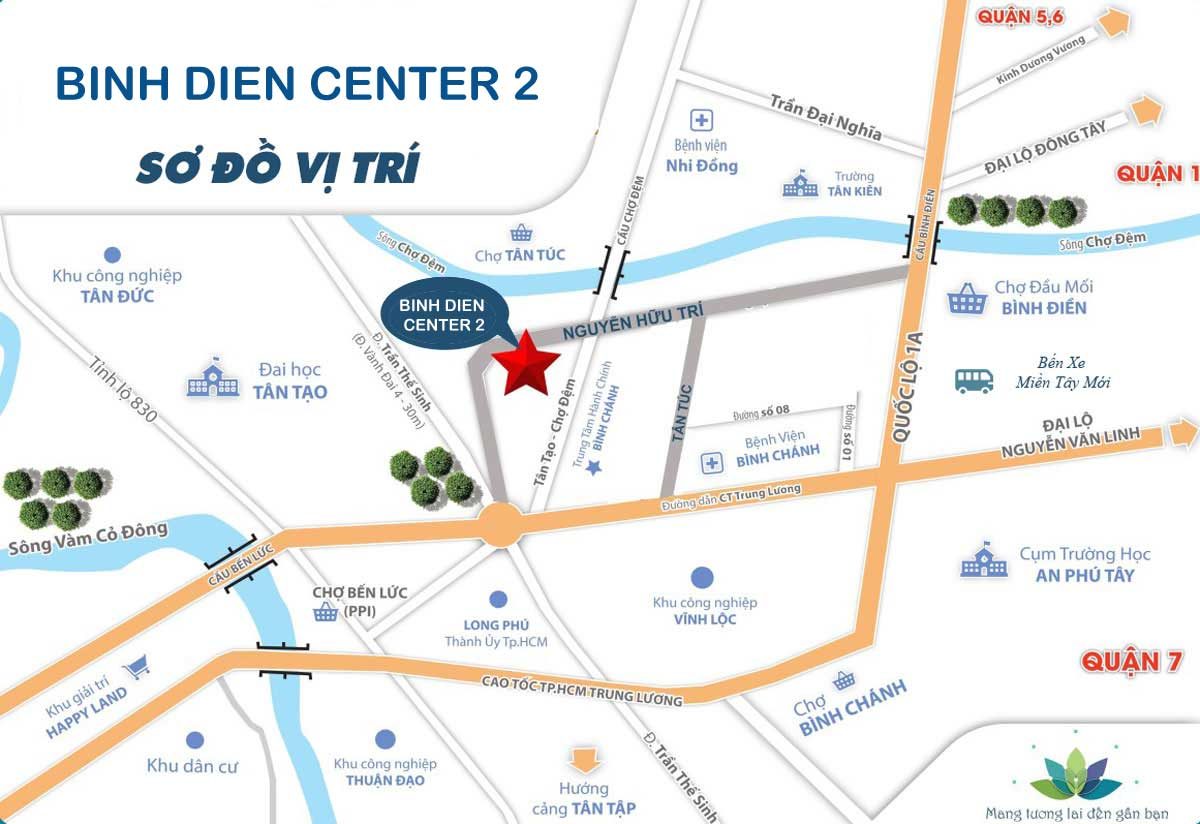 Vị trí Dự án đất nền Bình Điền Center 2 Bình Chánh