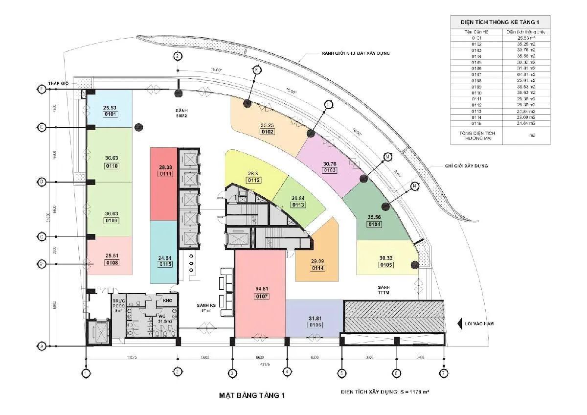 APEC MANDALA WYNDHAM HẢI DƯƠNG 5 Mặt bằng Dự án Căn hộ Condotel Apec Mandala Wyndham Hải Dương