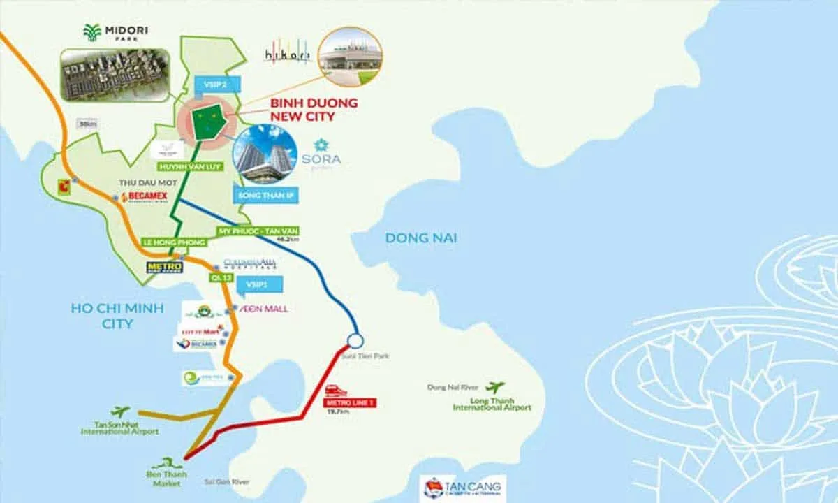 MIDORI PARK THE VIEW 2 Vị trí Dự án Căn hộ Midori Park The View