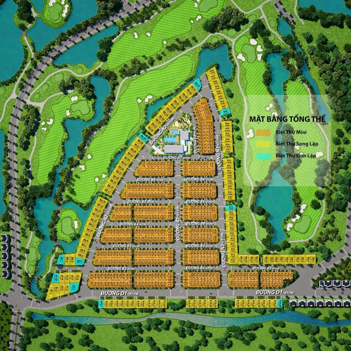 WEST LAKES GOLF & VILLAS LONG AN 12 Mặt bằng phân lô Dự án Khu nghỉ dưỡng West Lakes Golf & Villas