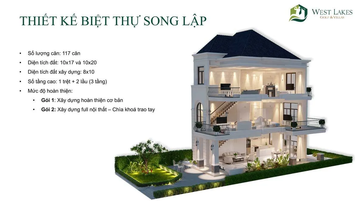 WEST LAKES GOLF & VILLAS LONG AN 17 Thiết kế Biệt thự Song lập West Lakes Golf & Villas Long An