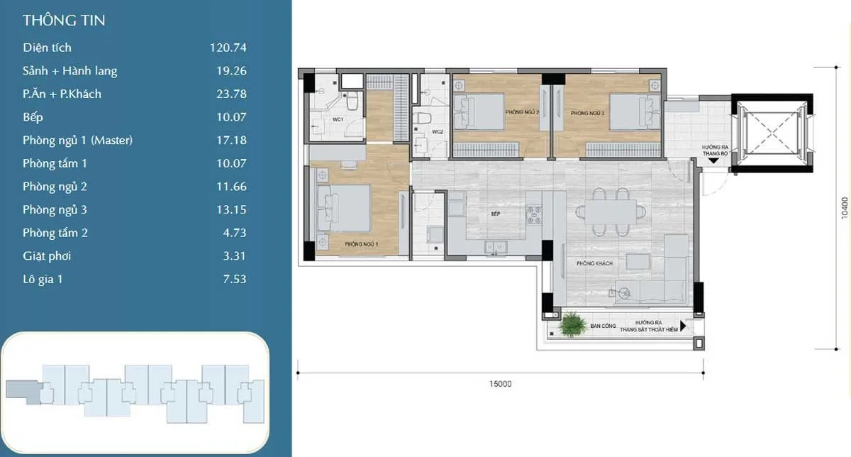 PANOMAX RIVER VILLA 15 Thiết kế Căn hộ Panomax River Villa 120m2