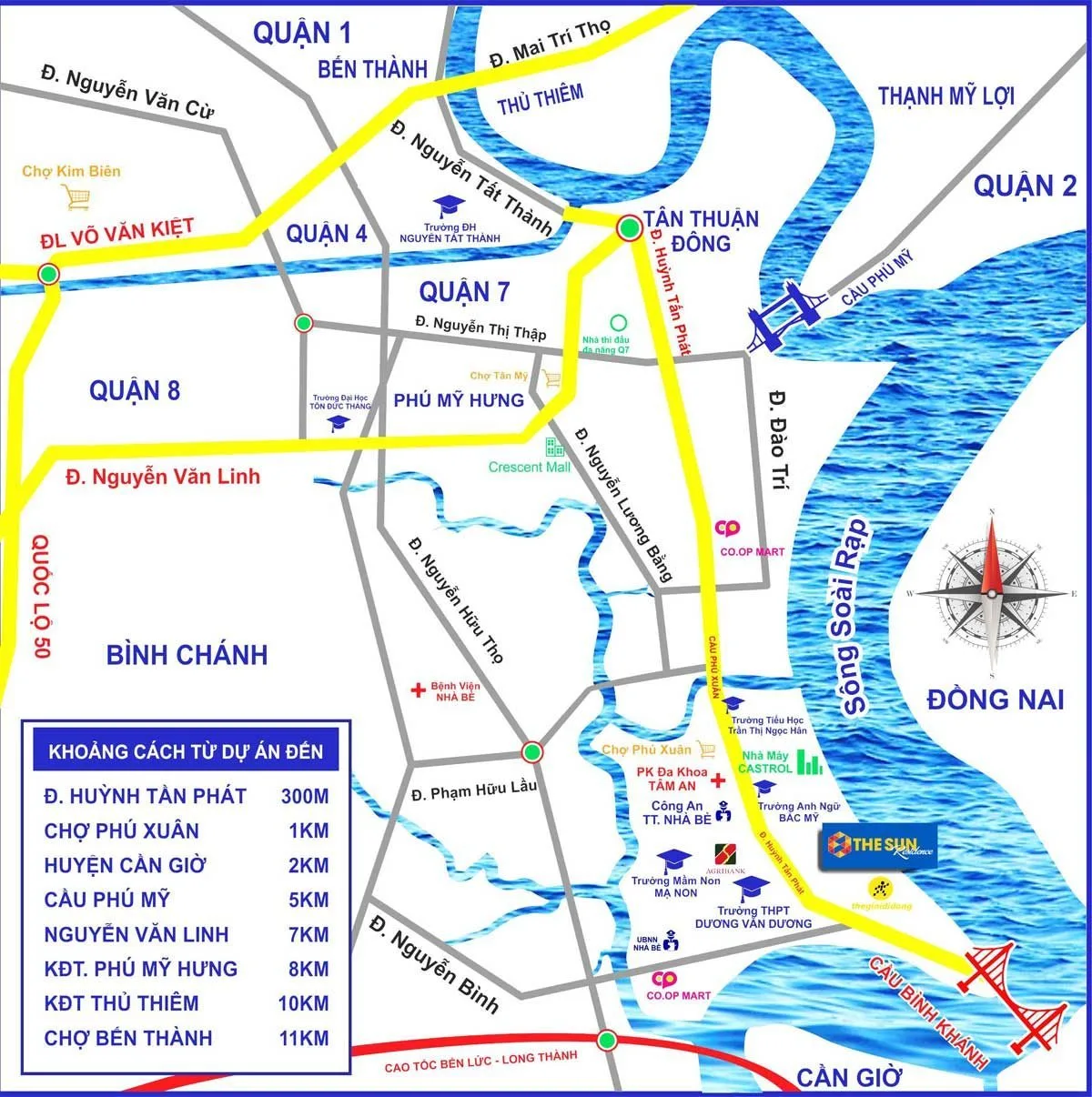 Vị trí Dự án The Sun Residence Nhà Bè Vị trí Dự án The Sun Residence Nhà Bè