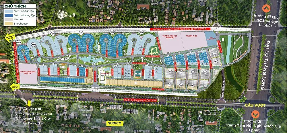 HADO CHARM VILLAS 6 Mặt bằng Dự án Hado Charm Villas Hà Nội