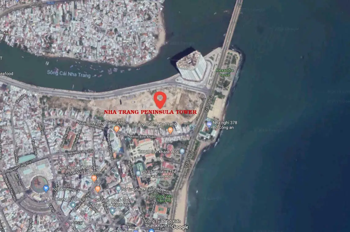 NHA TRANG PENINSULA TOWER 5 Vị trí thực tế Dự án Căn hộ Condotel Nha Trang Peninsula Tower