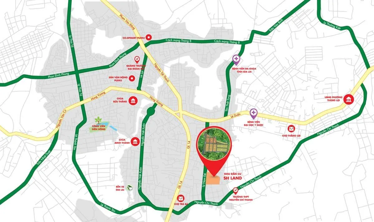 KHU ĐÔ THỊ SH LAND GIA LAI 2 Vị trí Dự án Khu đô thị SH Land Gia Lai