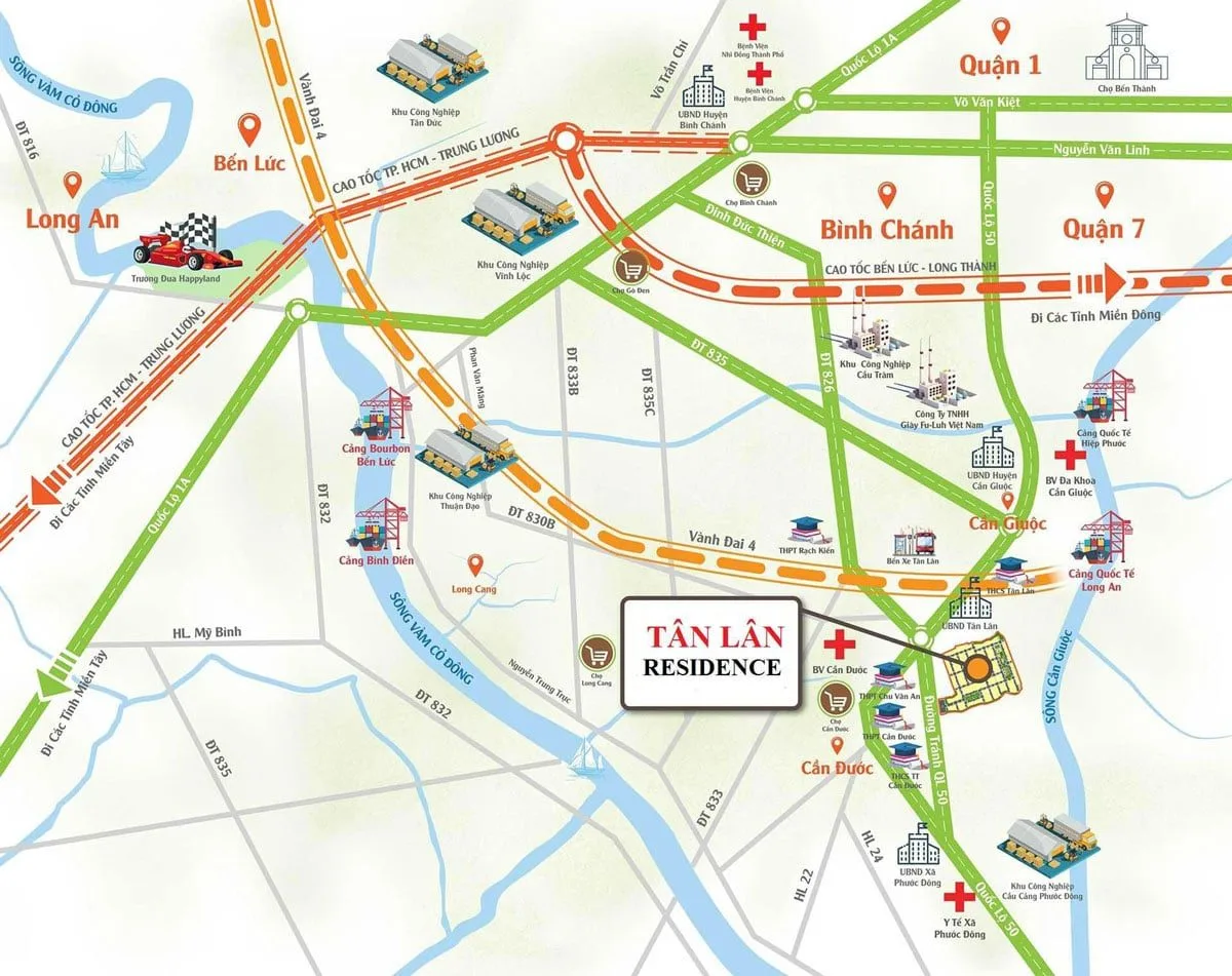 TÂN LÂN RIVERSIDE LONG AN 3 Vị trí Dự án Tân Lân Riverside Long An